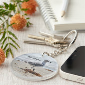 ビーチコーミングシーガルパーソナライズされた キーホルダー (正面右)