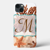 ビーチコーラルスターフィッシュサンドオセアモノグラムIPADケース Case-Mate iPhoneケース (裏面)