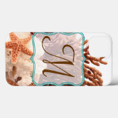 ビーチコーラルスターフィッシュサンドオセアモノグラムIPADケース Case-Mate iPhoneケース (裏面 (横))