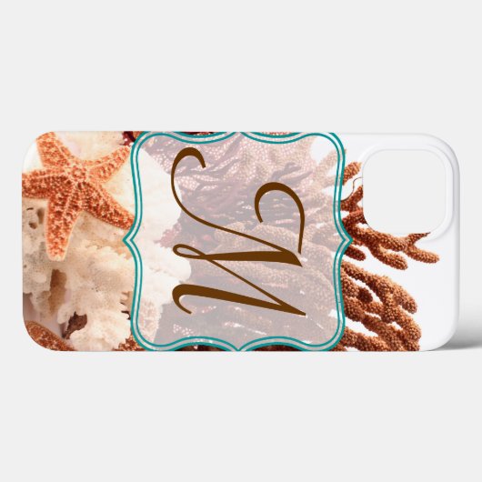 ビーチコーラルスターフィッシュサンドオセアモノグラムIPADケース Case-Mate iPhoneケース (裏面 (横))