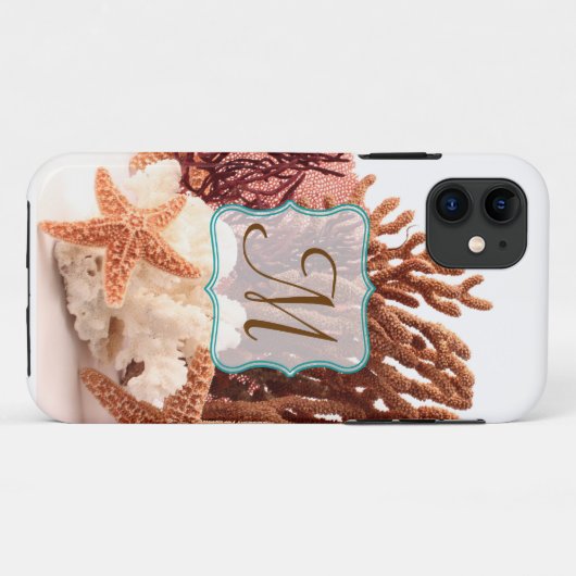 ビーチコーラルスターフィッシュサンドモノグラムIPHONE 5ケース Case-Mate iPhoneケース (裏面(横))