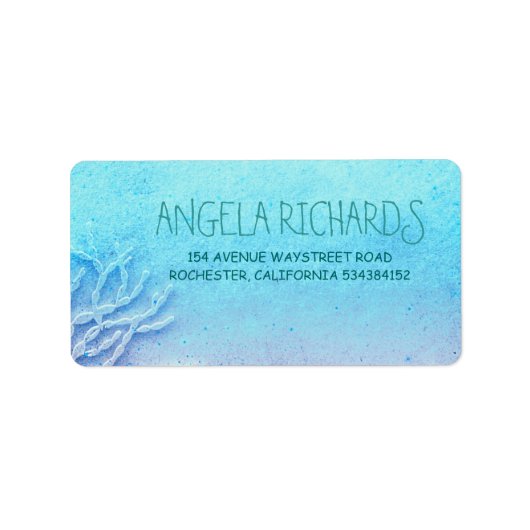 ビーチコーラルターコイズ結婚ズ ラベル (正面)