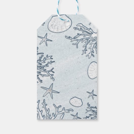 ビーチコーラルリーフシーシェル&スターフィッシュギフトラベル ギフトタグ (裏面)