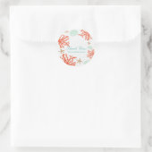 ビーチコーラルリーフシーシェル&スターフィッシュステッカー ラウンドシール (バッグ)