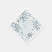 ビーチコーラルリーフシーシェル&スターフィッシュナプキンズ スタンダードカクテルナプキン (角)