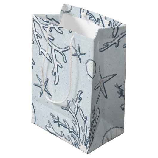 ビーチコーラルリーフシーシェル&スターフィッシュ抱き枕 ミディアムペーパーバッグ (裏面アングル)