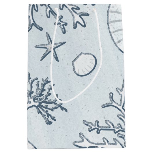 ビーチコーラルリーフシーシェル&スターフィッシュ抱き枕 ミディアムペーパーバッグ (正面)