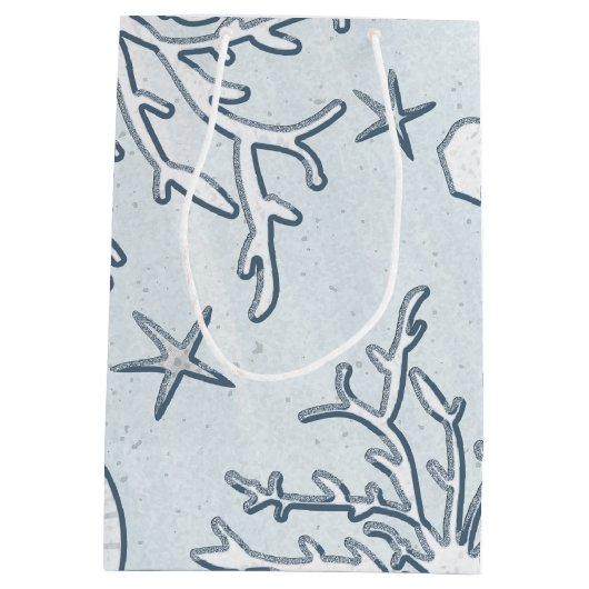 ビーチコーラルリーフシーシェル&スターフィッシュ抱き枕 ミディアムペーパーバッグ (裏面)