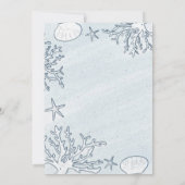 ビーチコーラルリーフシーシェル&スターフィッシュ招待状 招待状 (裏面)