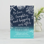 ビーチコーラルリーフスターフィッシュネイビーリハーサルディナー 招待状 (スタンド正面)