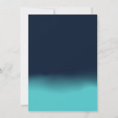 ビーチコーラルリーフスターフィッシュネイビーリハーサルディナー 招待状 (裏面)