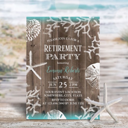ビーチコーラルリーフスターフィッシュバーンウッドリタイアメント 招待状