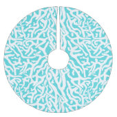 ビーチコーラルリーフパター航海のンホワイトブルー ブラッシュドポリエステルツリースカート (正面)