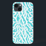 ビーチコーラルリーフパター航海のンホワイトブルー iPhone 13ケース<br><div class="desc">このかわいらし海/ビーチの繰り返しパターンは白い海の上に複雑に織り込まれたサンゴ礁に見える – 青い背景。オリジナルエレガントサンゴ礁デザインはステンシルルックで作られる。青の色は明るい熱帯の海を思澄んい起こさせる。このシンプルデザインモダンは、海岸/ビーチハウステーマに最適だ。「カスタマイズそれもし」は、デコに合うように背景色を微調整したい。好みに合わせてサンゴ模様のサイズを変更することもできる。</div>