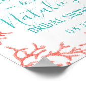 ビーチコーラルリーフブライダルシャワーウェルカム ポスター (角)