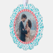 ビーチコーラルリーフ航海のコースト2カスタム枚の写真 オーナメントカード (左)