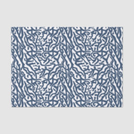 ビーチコーラルリーフ航海のパターンネイビーホワイトV2 薄葉紙