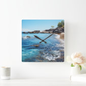 ビーチコー絵を描ブ スクエア壁時計 (ホーム)