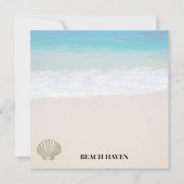 ビーチサイドでのミクロ結婚式の誓いサンキューカード サンキューカード (裏面)