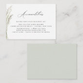 ビーチサイドのパンパスグラス ウェディング アコモデーション エンクロージャーカード (正面/裏面)