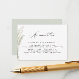 ビーチサイドのパンパスグラス ウェディング アコモデーション エンクロージャーカード