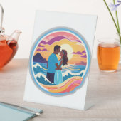 ビーチサイドサンセット結婚式招待状 台座サイン (インサイチュ)