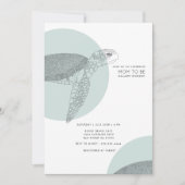 ビーチサイドタートルベビーシャワー |男の赤ちゃん 招待状 (正面)