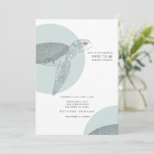 ビーチサイドタートルベビーシャワー |男の赤ちゃん 招待状 (スタンド正面)