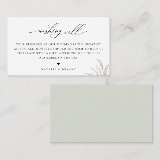 ビーチサイドパンパスグラス結婚ズの願い事は上手く エンクロージャーカード (正面/裏面)