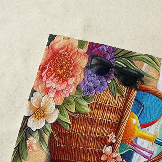 ビーチサイドベルネーゼのブリス:クールサングラス付き犬 ビーチタオル (インサイチュ)