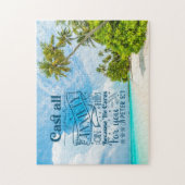 ビーチサイド恵み: 1ペテロ5:7聖書の聖句 ジグソーパズル (縦)