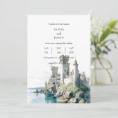 ビーチサイド海岸景観城跡結婚跡 招待状 (スタンド正面)