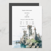 ビーチサイド海岸景観城跡結婚跡 招待状 (正面/裏面)