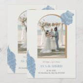 ビーチサイド結婚ドリーム:彩&アーメド» 招待状 (正面/裏面)