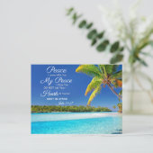 ビーチサイド調理師島 – John 14:27 Bible Verse ポストカード (スタンド正面)