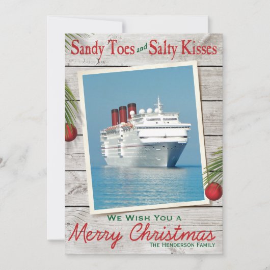 ビーチサインメリークリスマスカード シーズンカード (正面)