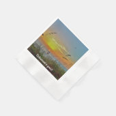 ビーチサマーサンセットナプキンズ 縁ありカクテルナプキン (角)