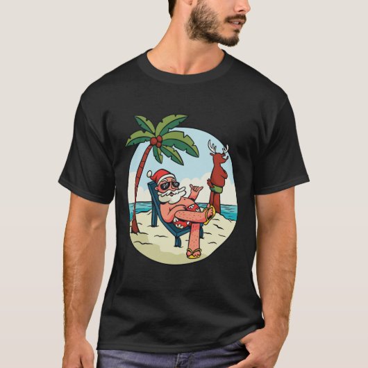 ビーチサマーサンタクロース Tシャツ (正面)
