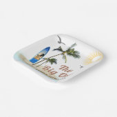 ビーチサマーサーフ1st誕生日7"スクエア ペーパープレート (傾斜あり)