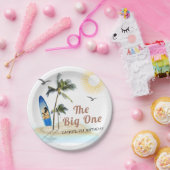ビーチサマーサーフ1st誕生日7"ラウンド ペーパープレート (パーティー)