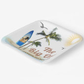 ビーチサマーサーフ1st誕生日9"スクエア ペーパープレート (傾斜あり)