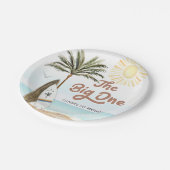 ビーチサマーサーフ1st誕生日 ペーパープレート (アングル)