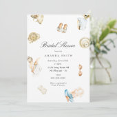 ビーチサマーシーショアウォーターカラーブライダルシャワー 招待状 (スタンド正面)