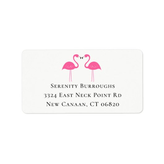 ビーチサマートロピカルキュートピンクフラミンゴ ラベル (正面)