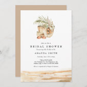 ビーチサマートロピカルデザートボホブライダルシャワー 招待状 (正面/裏面)