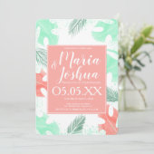 ビーチサマートロピカルモンステラ結婚ズ 招待状 (スタンド正面)