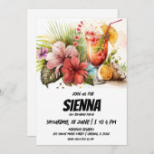 ビーチサマーパーティの招待状 招待状 (正面/裏面)