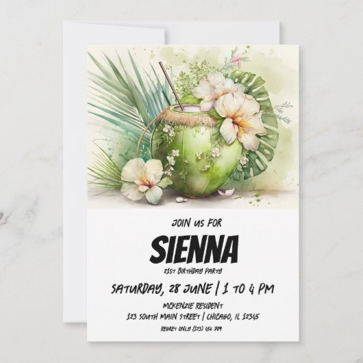 ビーチサマーパーティの招待状 招待状 (正面)