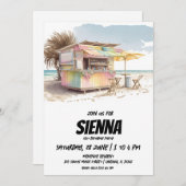 ビーチサマーパーティの招待状 招待状 (正面/裏面)