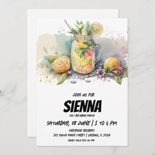 ビーチサマーパーティの招待状 招待状 (正面/裏面)